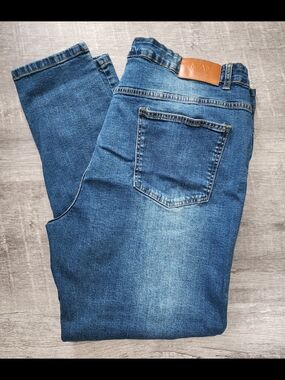 MAN BoohooMan  Size 44 Men's Blue Denim Jeans - Casual Stretch Fit